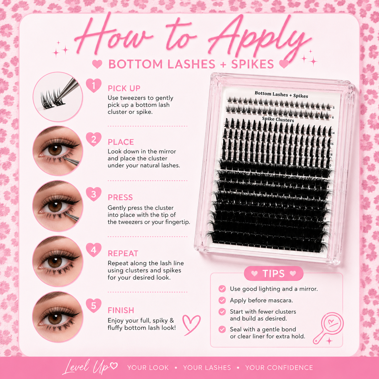 Fluffy Lash + spikes + bottom lash Cluster Kit