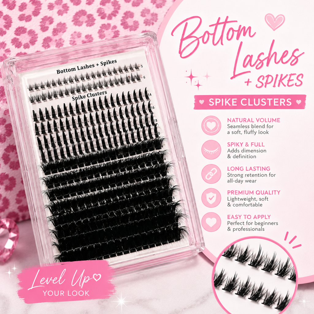 Fluffy Lash + spikes + bottom lash Cluster Kit