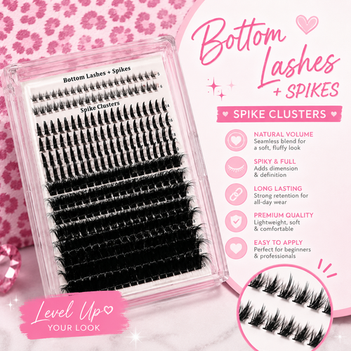 Fluffy Lash + spikes + bottom lash Cluster Kit