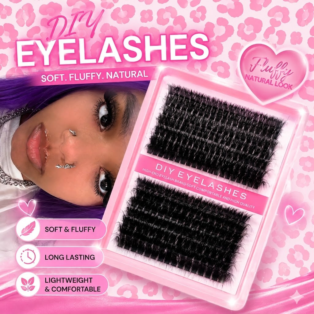 Fluffy & Natural DIY Lash Cluster Set