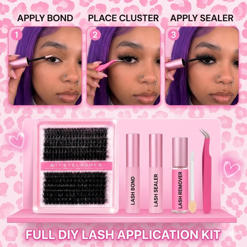 Fluffy & Natural DIY Lash Cluster Set