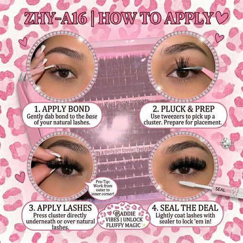 Fluffy & Curly Lashes with Bond, Seal, and Remover | All-In-One Lash Set
