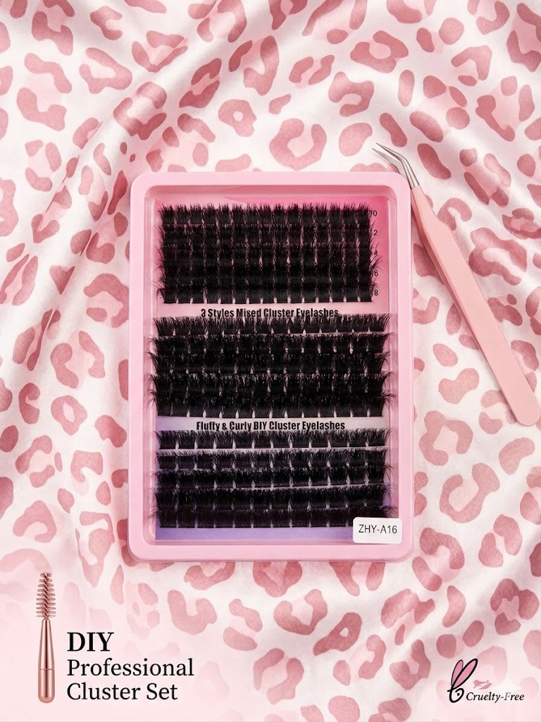 Fluffy & Curly Lashes with Bond, Seal, and Remover | All-In-One Lash Set
